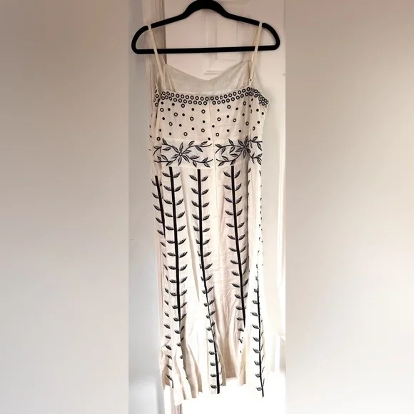 Cream and White Spaghetti Strap Sundress for Wedding Guest - Picture 6 of 13